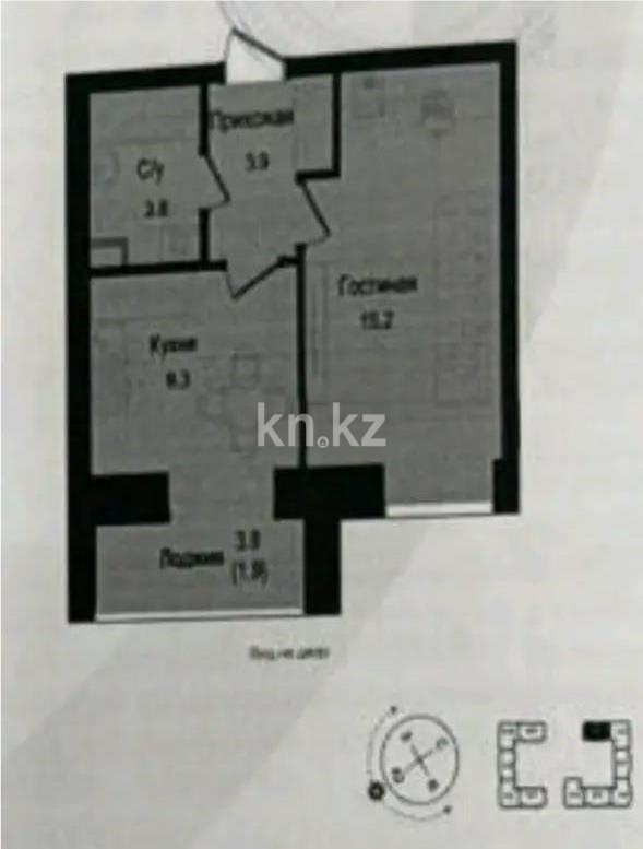 Продажа 1-комнатной квартиры, 34.1 м² в Астане