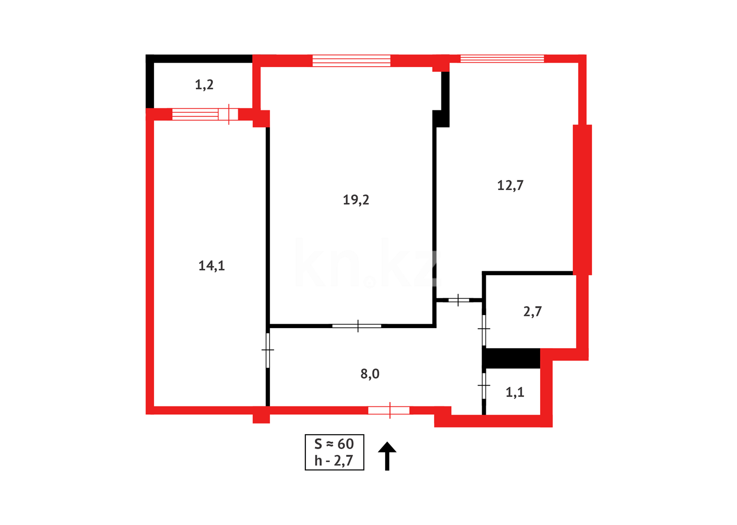 Продажа 2-комнатной квартиры, 60 м² в Астане - фото 10