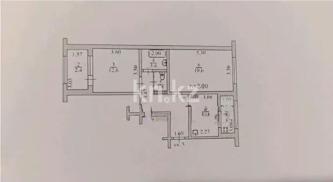 Продажа 2-комнатной квартиры, 56.7 м² в Алматы