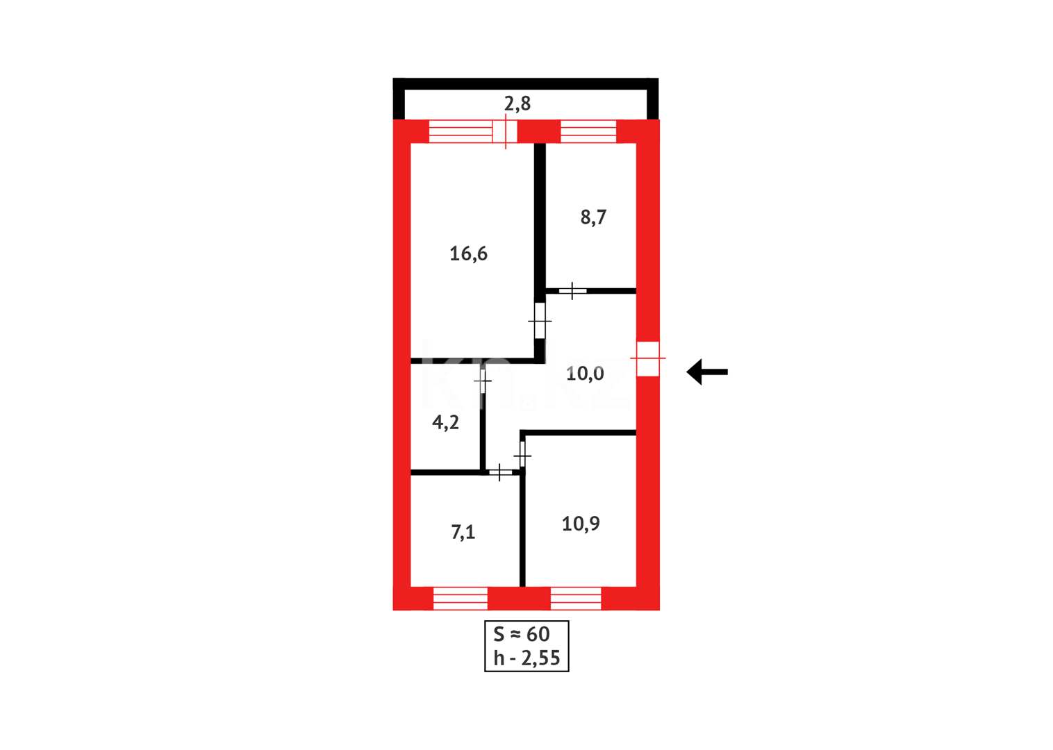Продажа 3-комнатной квартиры, 60 м² в Сарани - фото 12