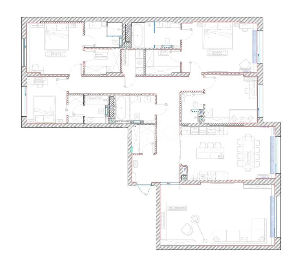 Продажа 5-комнатной квартиры, 196.4 м² в Астане
