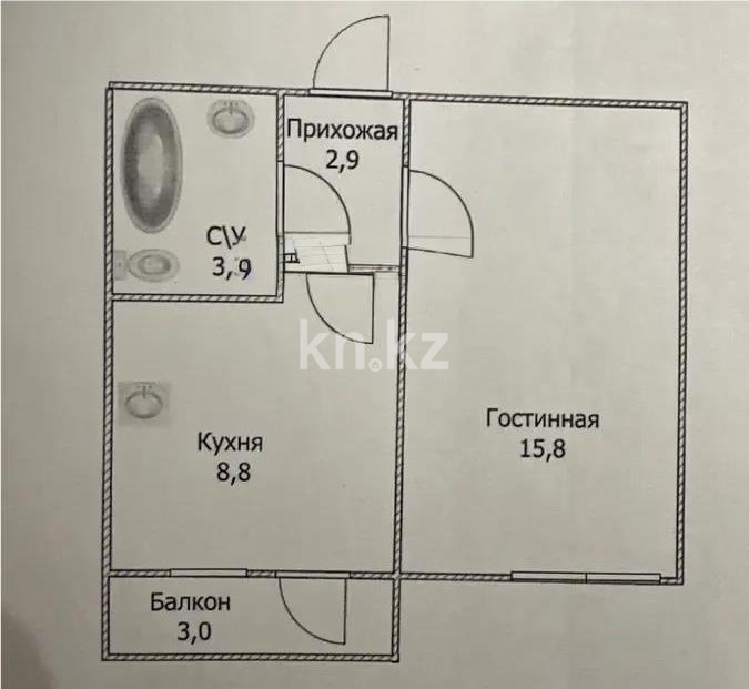 Продажа 1-комнатной квартиры, 32.5 м² в Астане