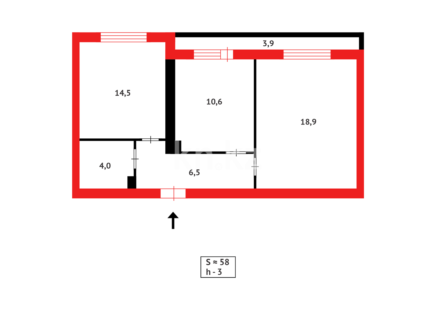 Продажа 2-комнатной квартиры, 57.63 м², ул. А-52, дом  8 в Астане
