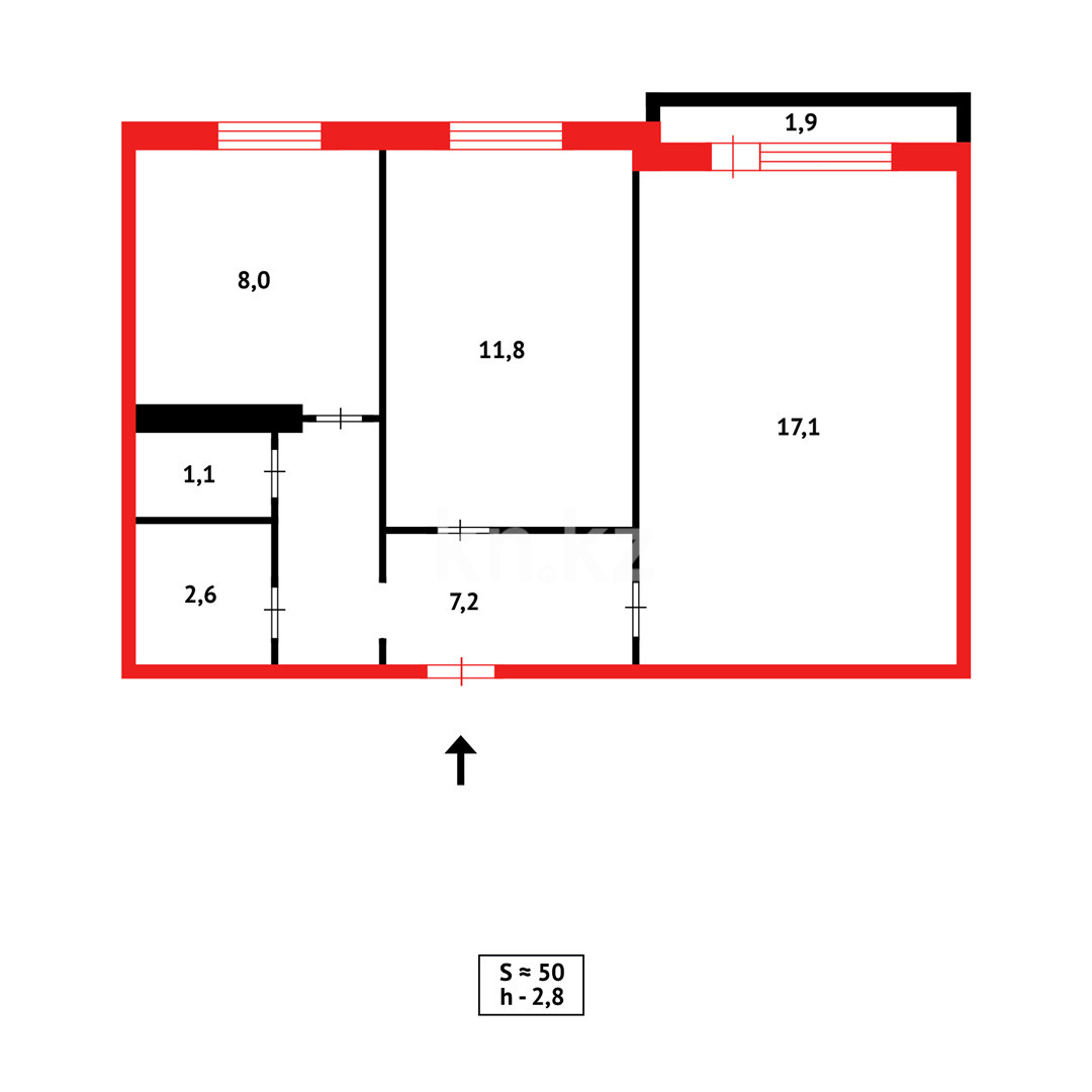 Продажа 2-комнатной квартиры, 50 м², мкр-н Степной-1 в Караганде - фото 19