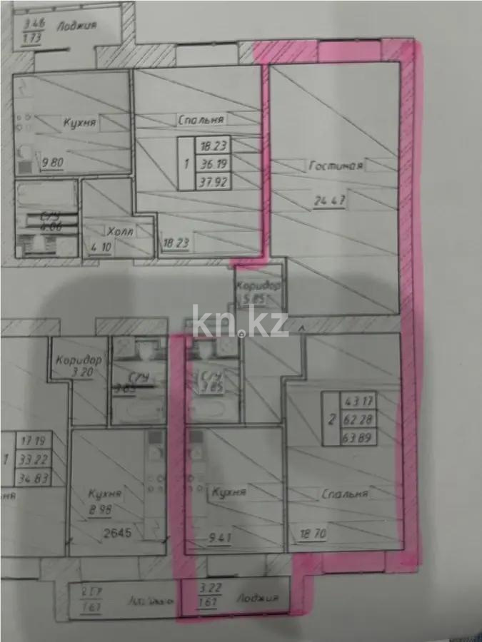 Продажа 2-комнатной квартиры, 64 м² в Астане