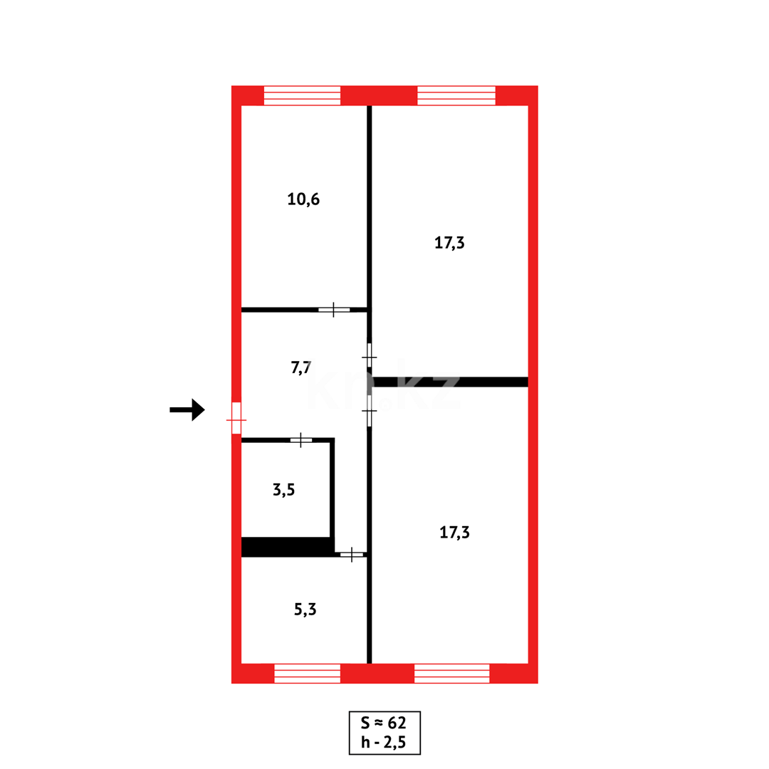 Продажа 3-комнатной квартиры, 62 м² в Караганде - фото 12