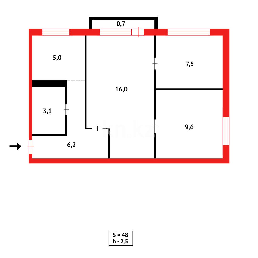 Продажа 3-комнатной квартиры, 48 м² в Караганде - фото 14