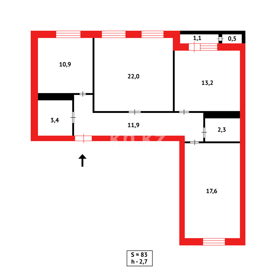 Продажа 3-комнатной квартиры, 81.9 м² в Астане - фото 9