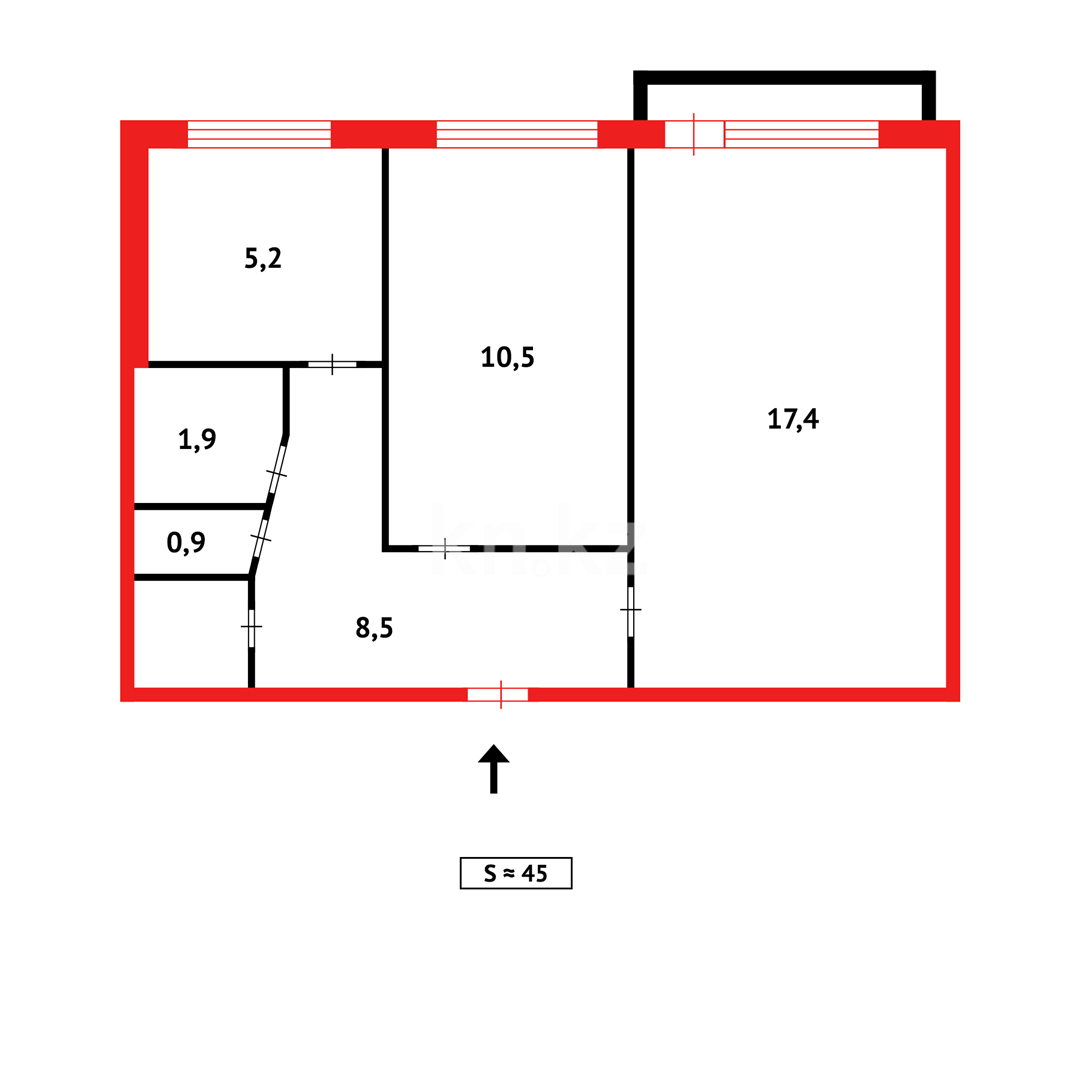 Продажа 2-комнатной квартиры, 45 м², мкр-н 7, дом  50 в Темиртау - фото 10