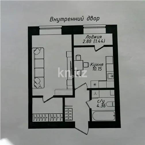 Продажа 1-комнатной квартиры, 40.33 м² в Астане