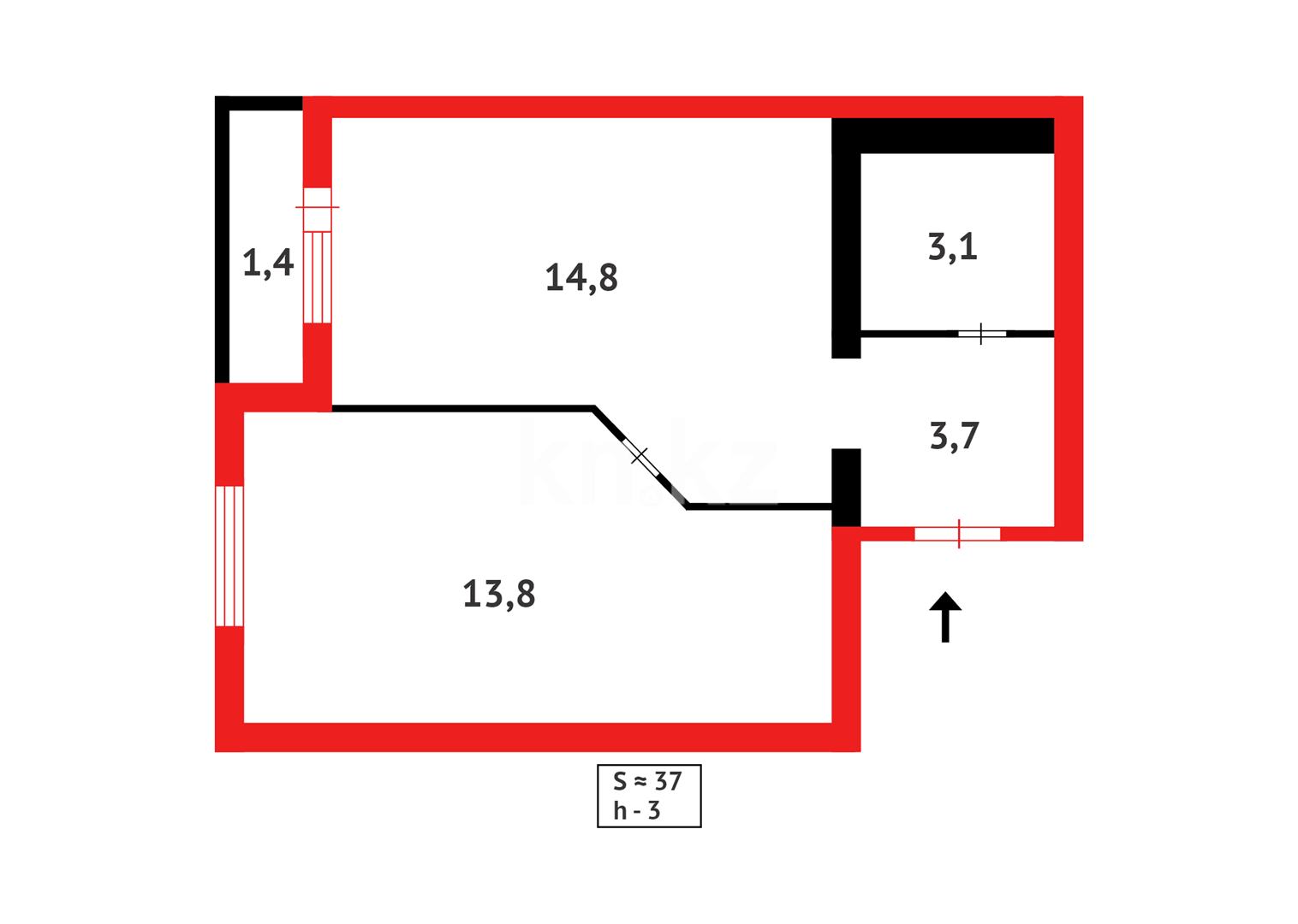 Продажа 1-комнатной квартиры, 36.8 м², ул. Тархана в Астане - фото 9