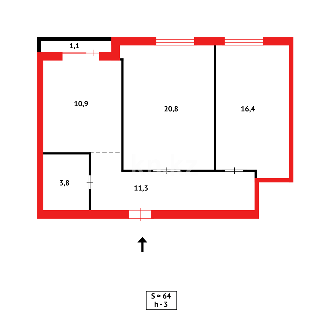 Продажа 2-комнатной квартиры, 65 м², ул. Ашимова, дом  21 блок А в Караганде - фото 10