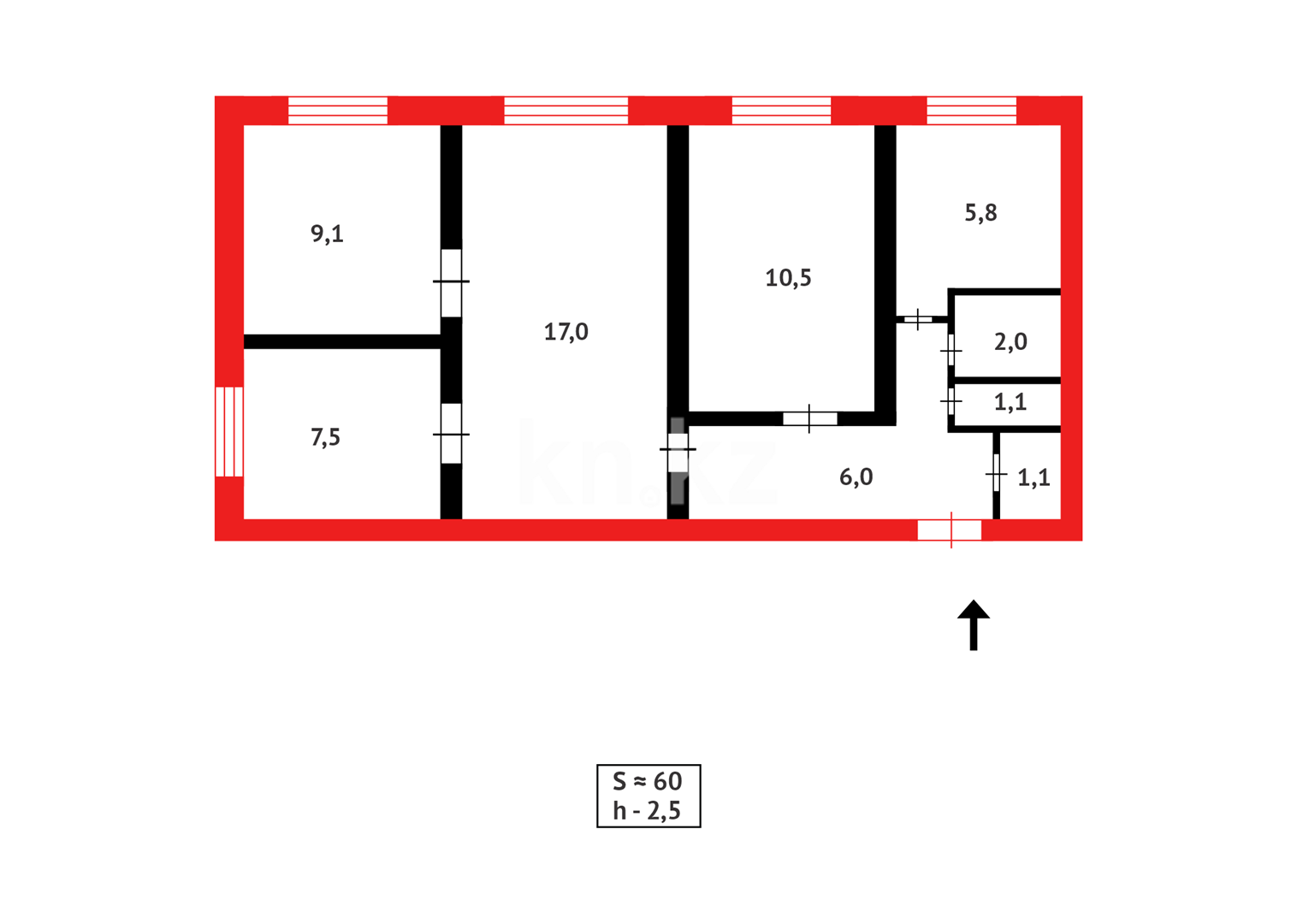 Продажа 4-комнатной квартиры, 60 м², ул. Абая в Сарани - фото 13