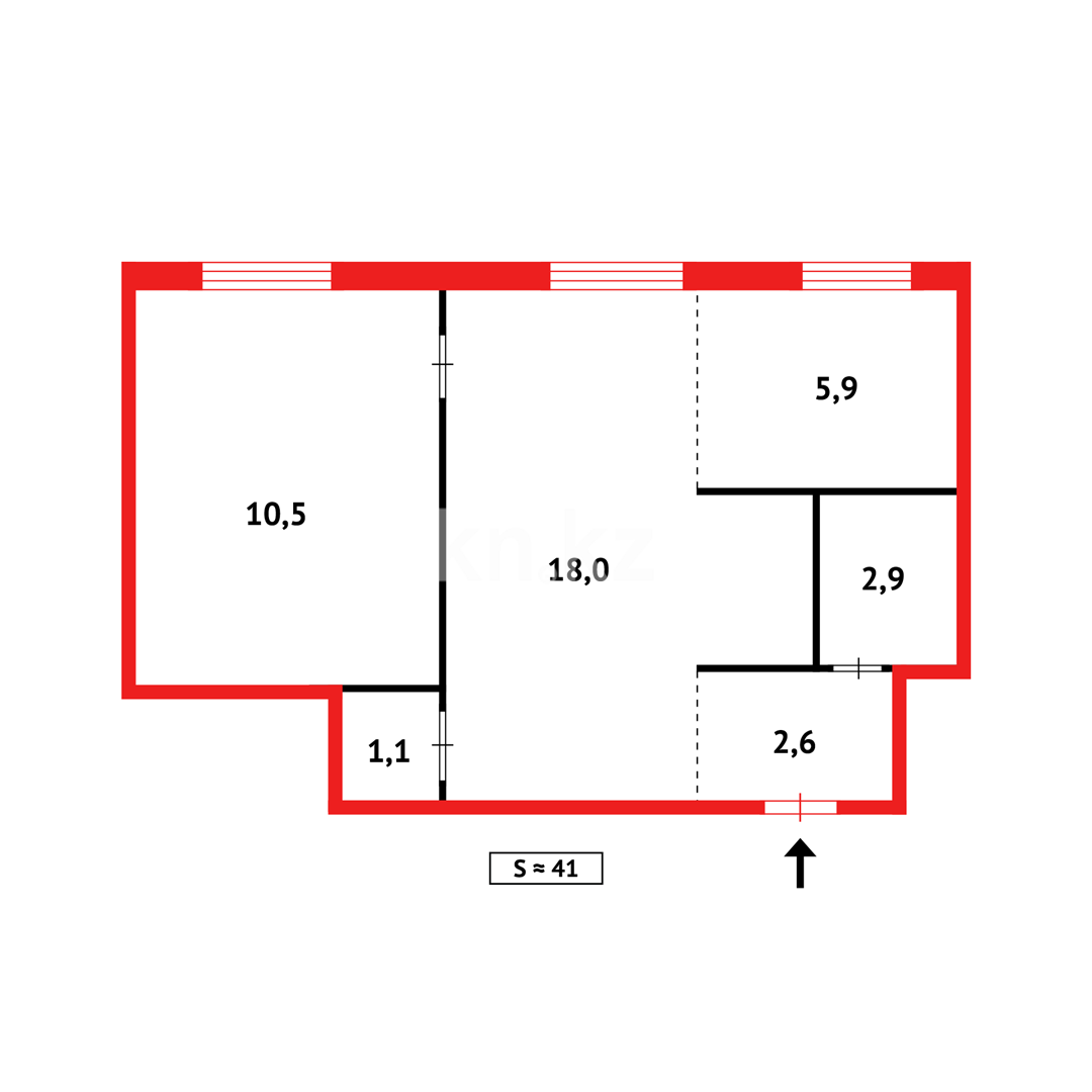 Продажа 2-комнатной квартиры, 43 м² в Караганде - фото 10