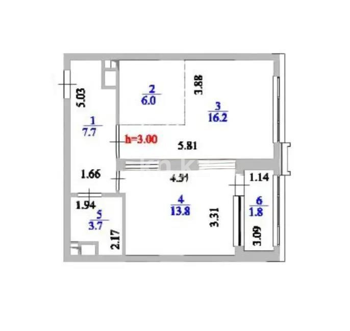 Продажа 2-комнатной квартиры, 50 м² в Астане