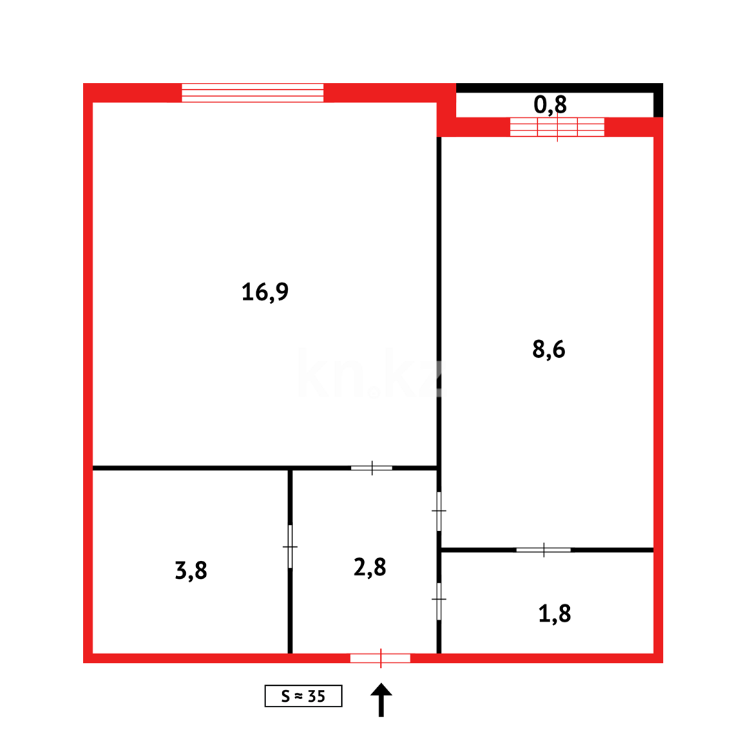 Продажа 1-комнатной квартиры, 35 м², пр. Бухар-жырау в Караганде - фото 11
