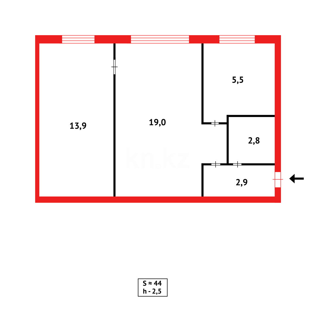 Продажа 2-комнатной квартиры, 45 м² в Абае - фото 5