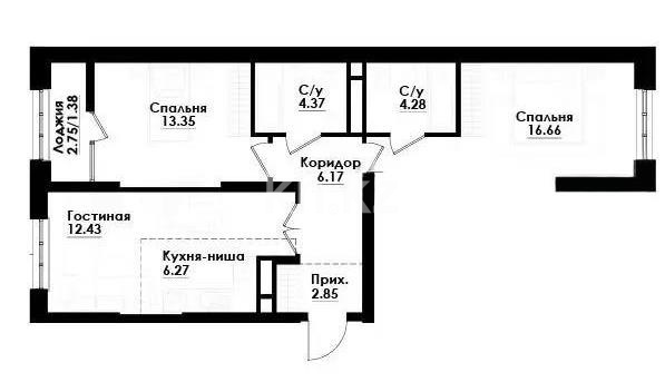Продажа 3-комнатной квартиры, 68 м² в Алматы