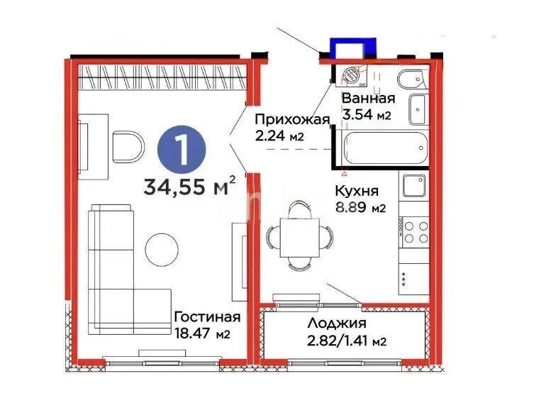Продажа 1-комнатной квартиры, 35 м² в Астане - фото 4