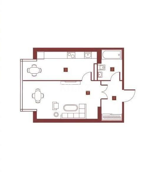 Продажа 2-комнатной квартиры, 46 м² в Алматы