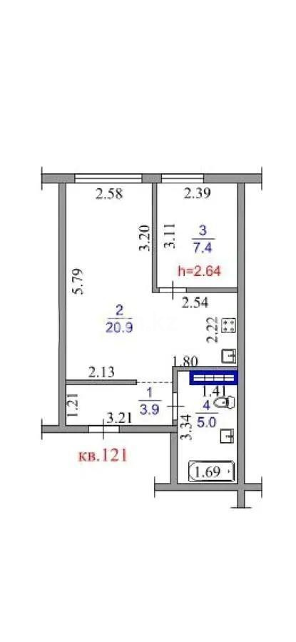 Продажа 1-комнатной квартиры, 39.7 м² в Алматы - фото 3