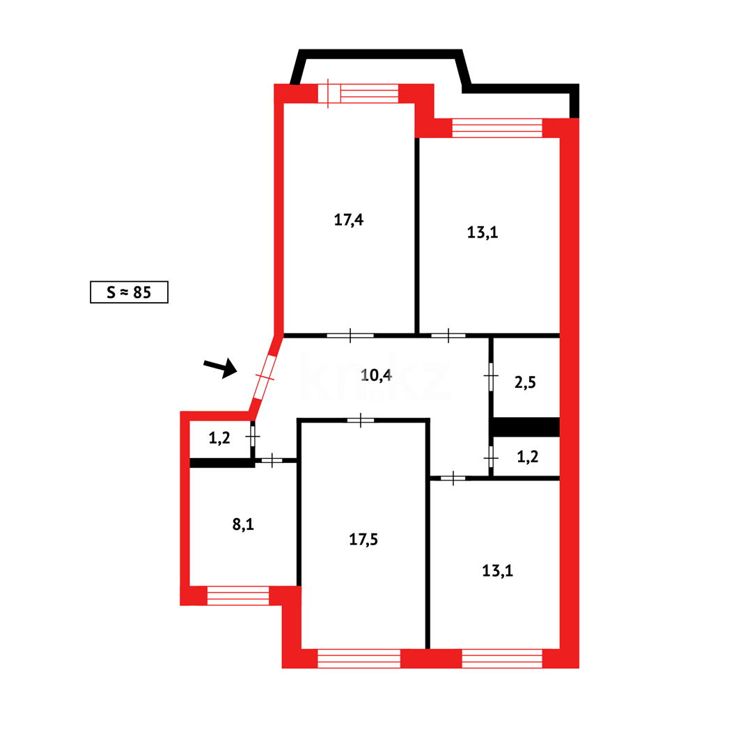 Продажа 4-комнатной квартиры, 82 м² в Темиртау - фото 9