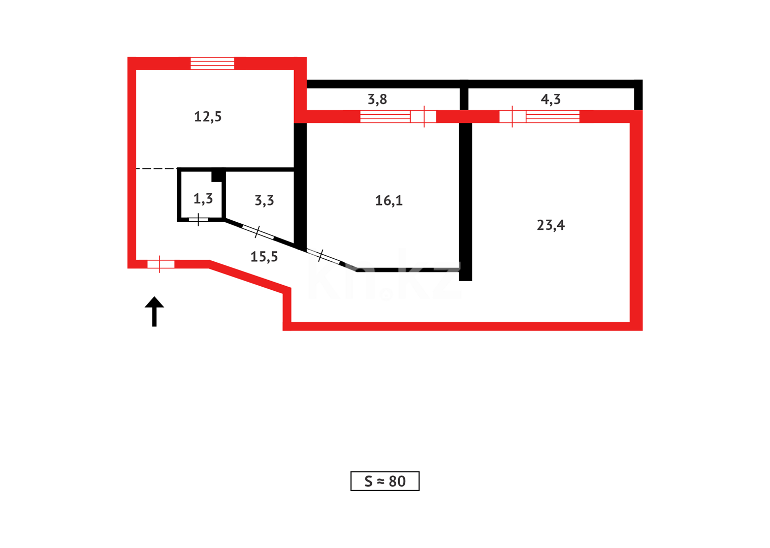 Продажа 2-комнатной квартиры, 80.2 м², ул. Куйши Дина в Астане - фото 18