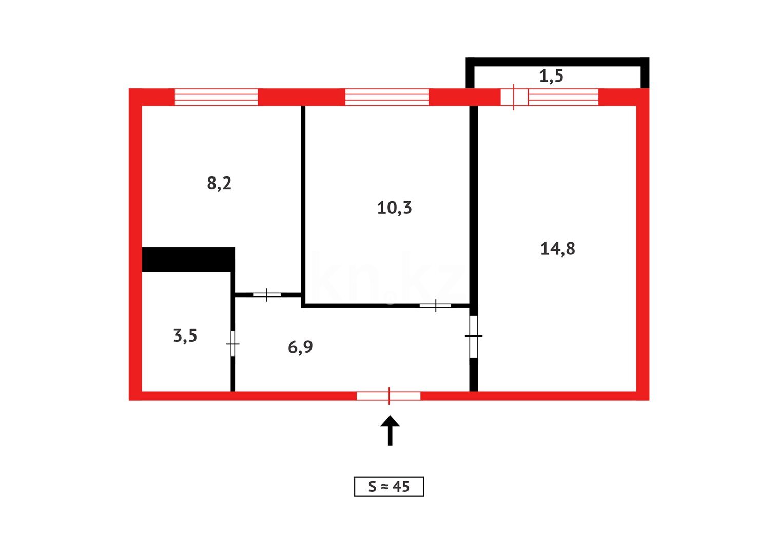 Продажа 2-комнатной квартиры, 45 м² в Абае - фото 6
