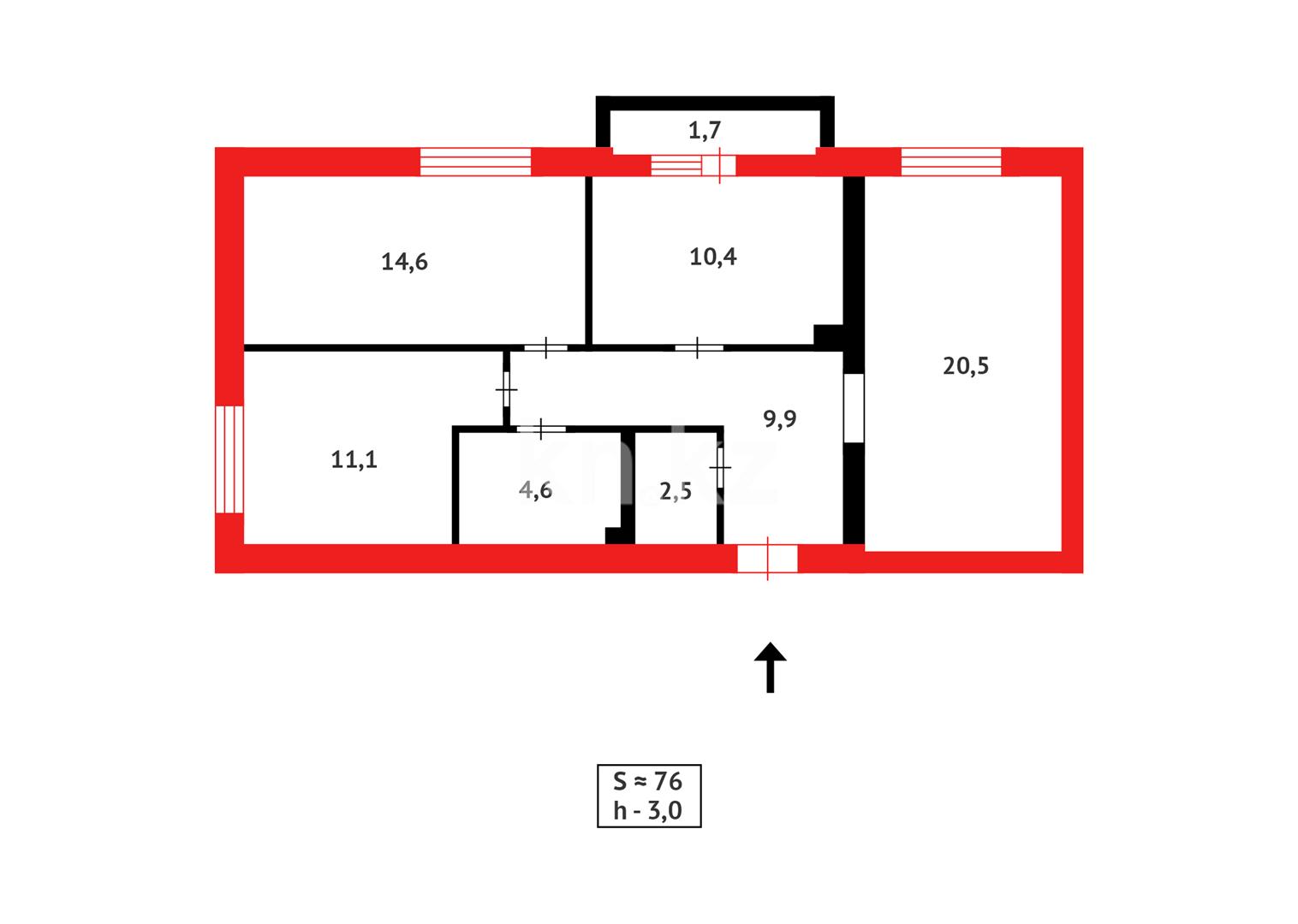 Продажа 3-комнатной квартиры, 76 м² в Астане - фото 3