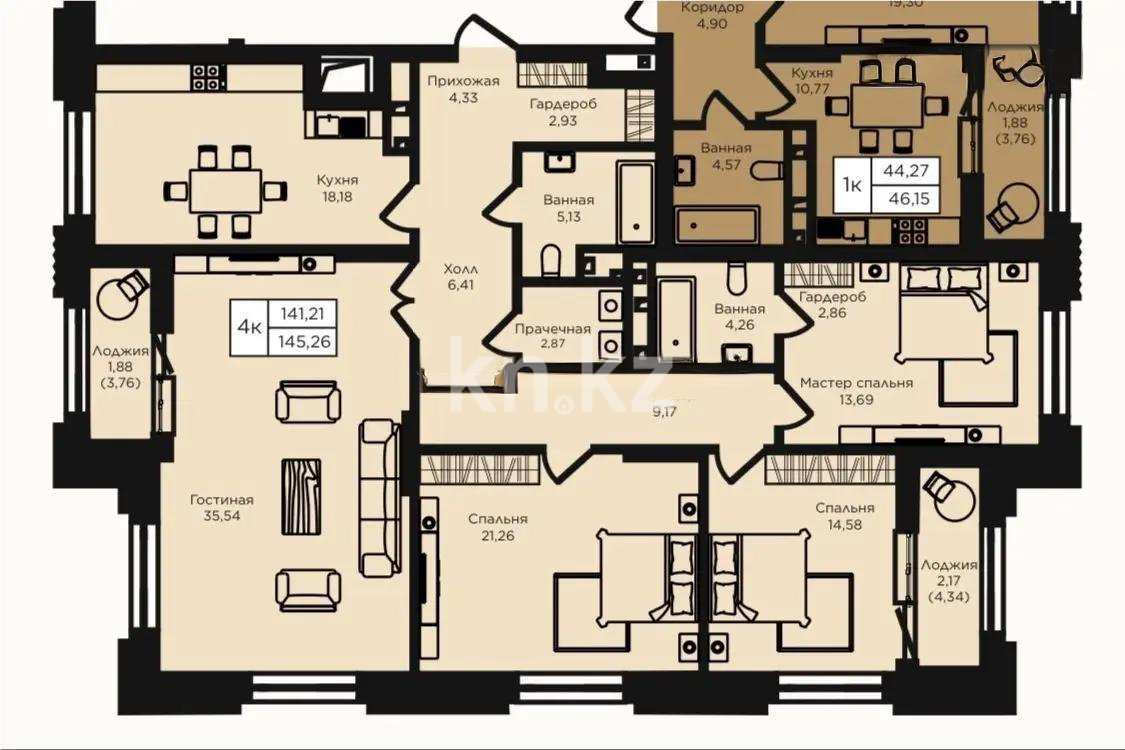 Продажа 4-комнатной квартиры, 145 м² в Астане