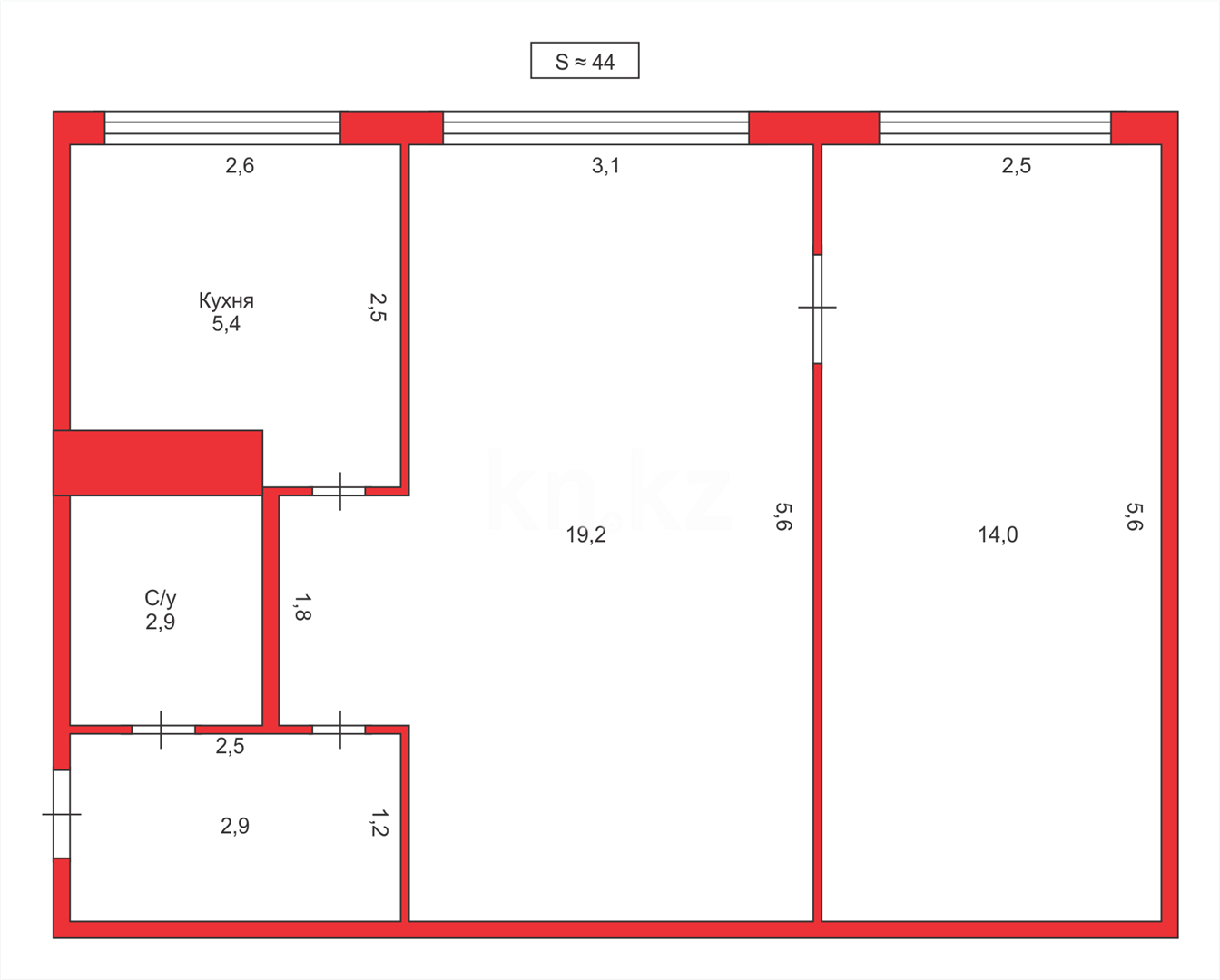 Продажа 2-комнатной квартиры, 46 м² в Караганде - фото 10