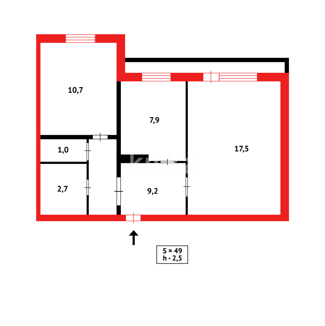 Продажа 2-комнатной квартиры, 49 м² в Караганде - фото 14