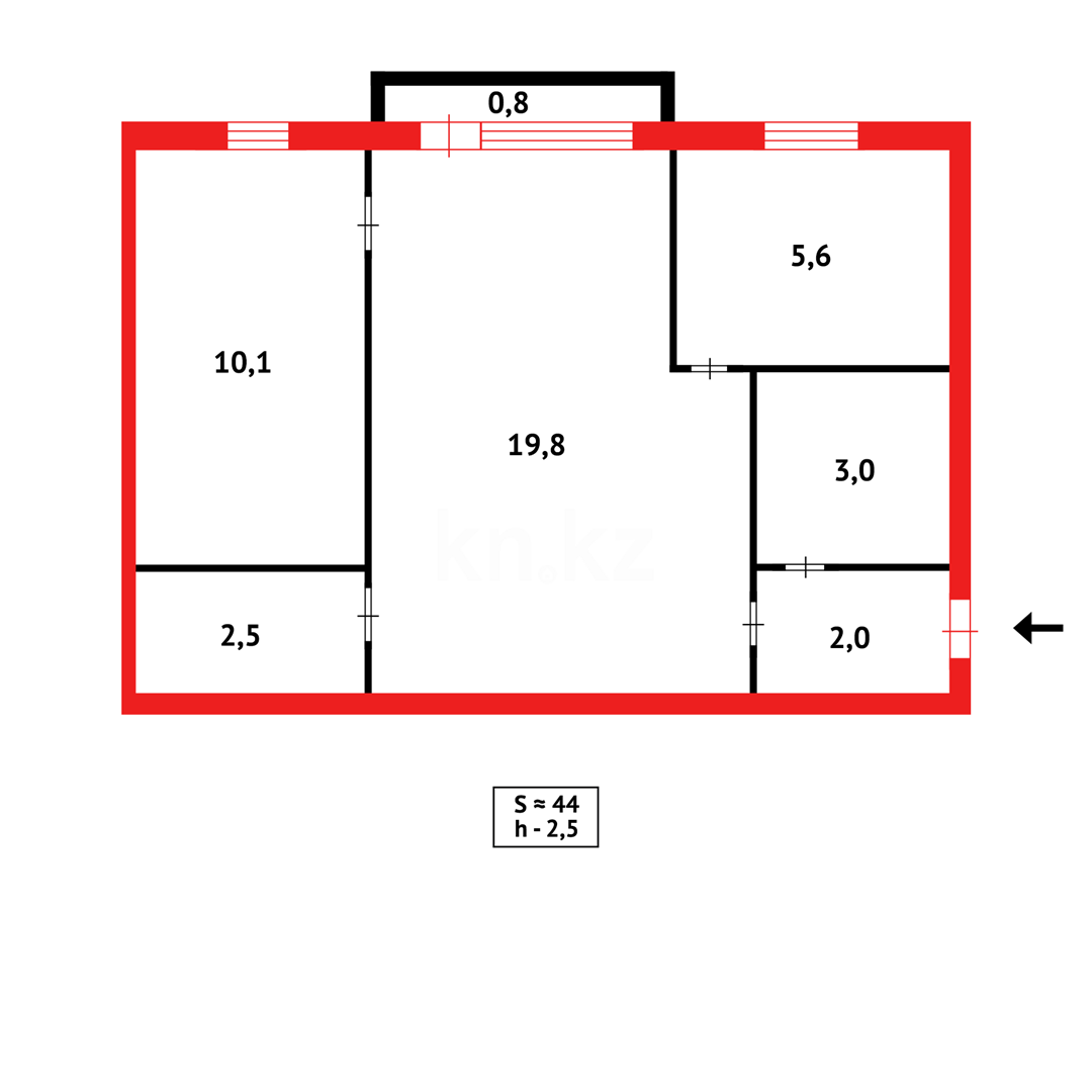 Продажа 2-комнатной квартиры, 45 м² в Темиртау - фото 6