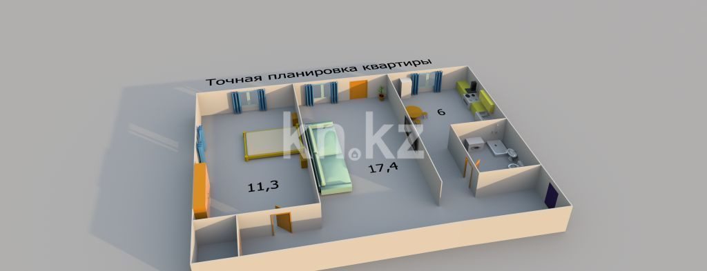 Продажа 2-комнатной квартиры, 45 м² в Алматы - фото 6