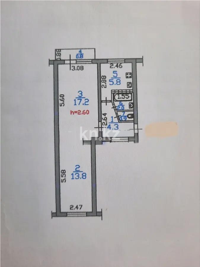 Продажа 2-комнатной квартиры, 44.7 м², ул. Катаева, дом  98 в Алматы - фото 4
