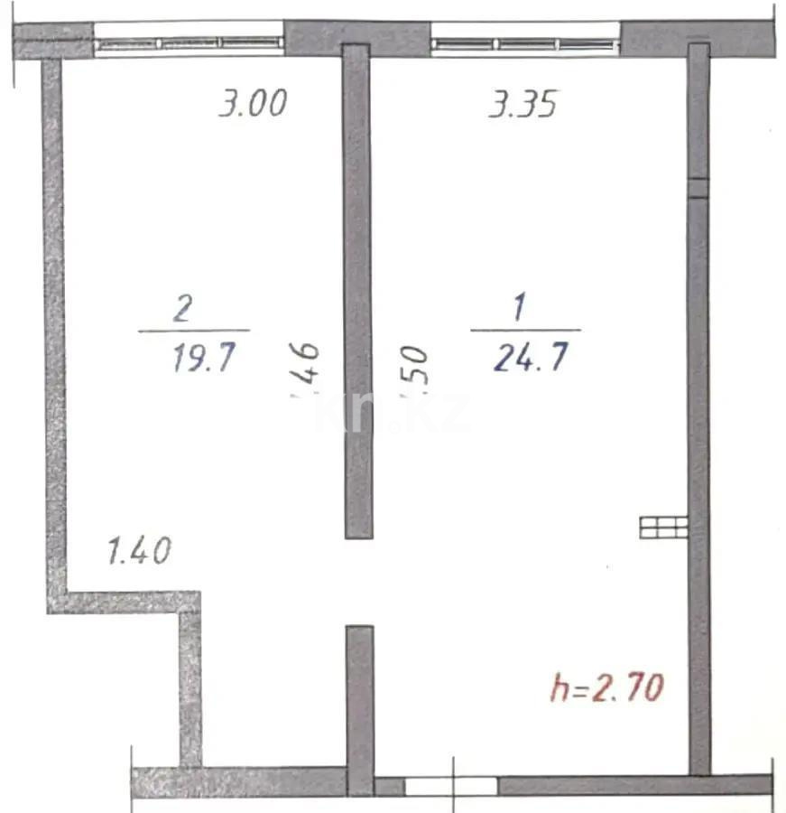Продажа 1-комнатной квартиры, 44.4 м² в Алматы - фото 2