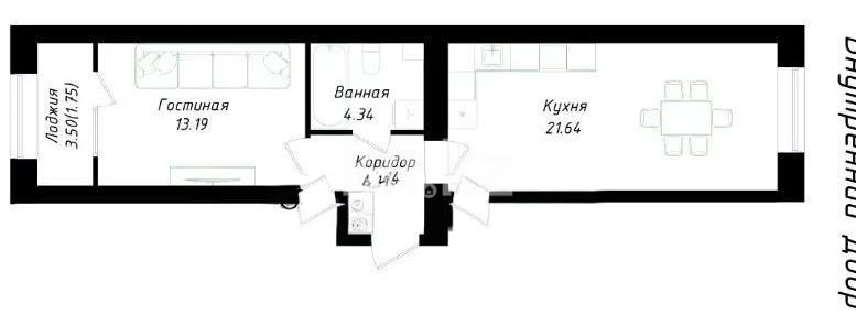 Продажа 2-комнатной квартиры, 45 м² в Астане