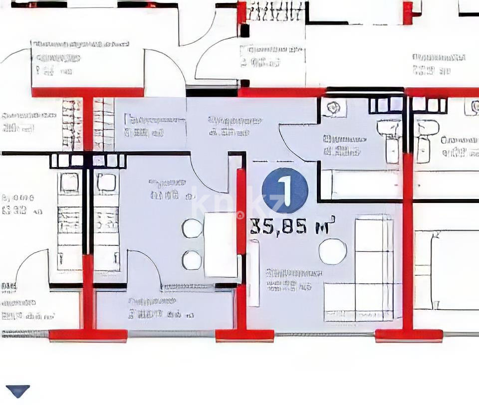 Продажа 1-комнатной квартиры, 36 м² в Алматы