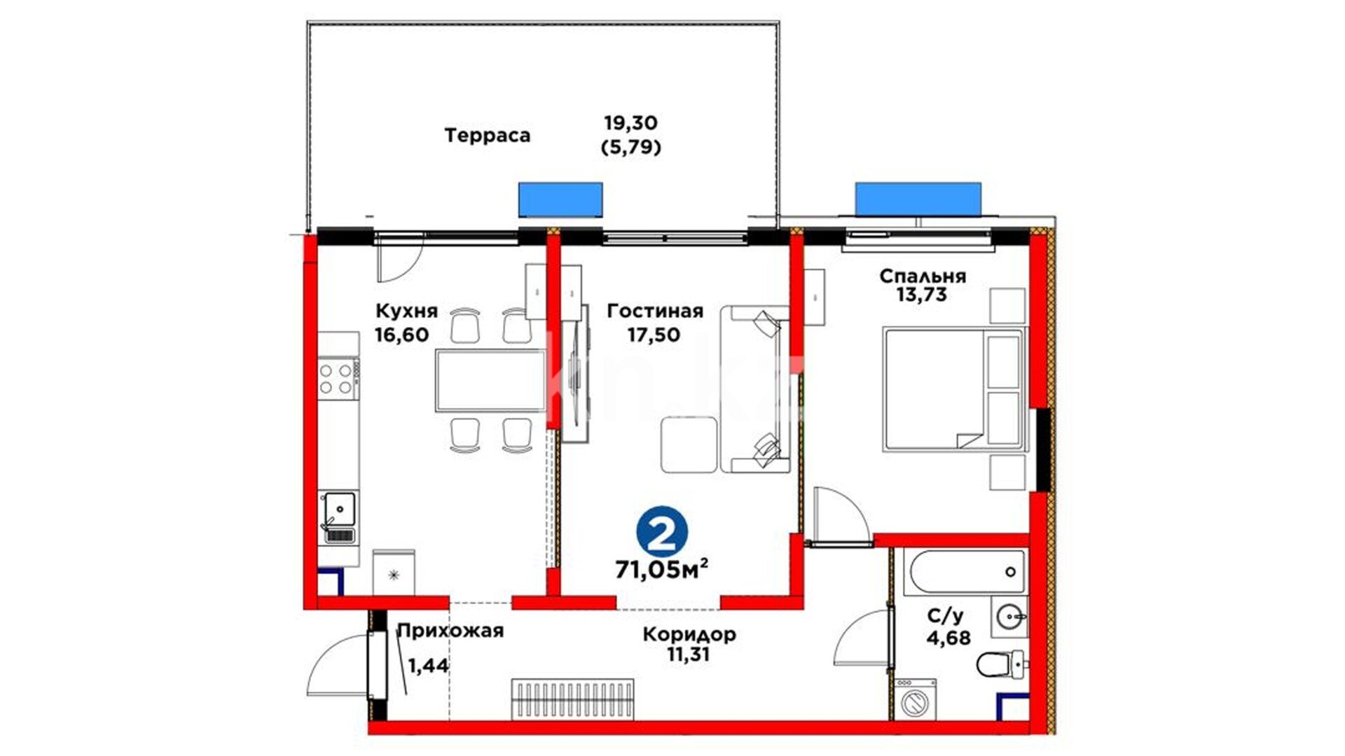 ЖК Dream City. Eco, 2-комнатная, цена 46 871 685 ₸, 659 700 ₸&nbsp;/&nbsp;м²