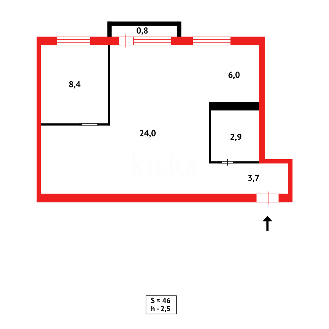 Продажа 2-комнатной квартиры, 45 м², бульвар Независимости в Темиртау - фото 11