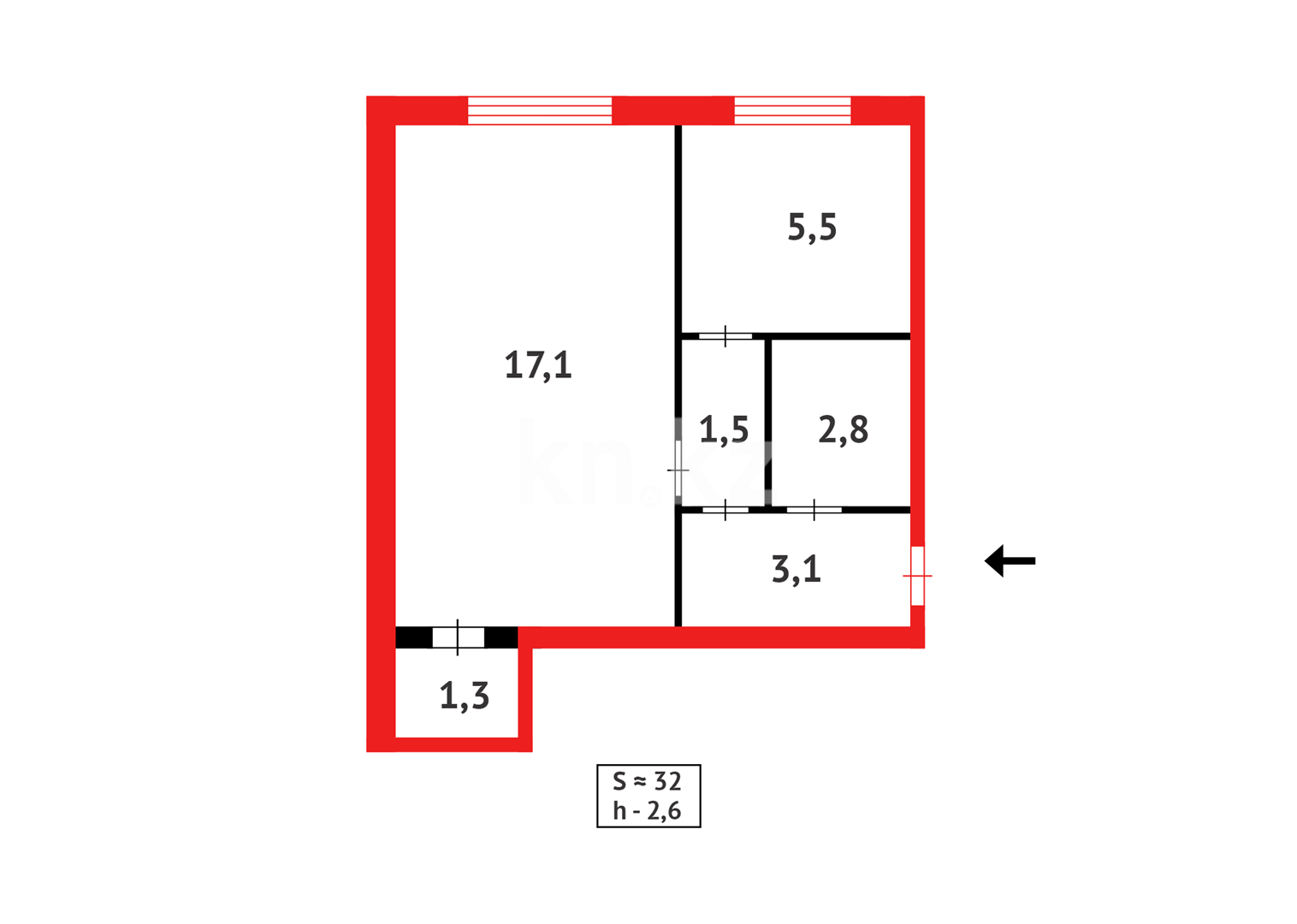 Продажа 1-комнатной квартиры, 31 м² в Караганде - фото 6