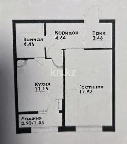 Продажа 1-комнатной квартиры, 43.08 м² в Алматы