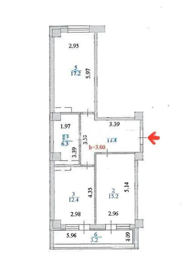 Продажа 2-комнатной квартиры, 65.7 м² в Астане