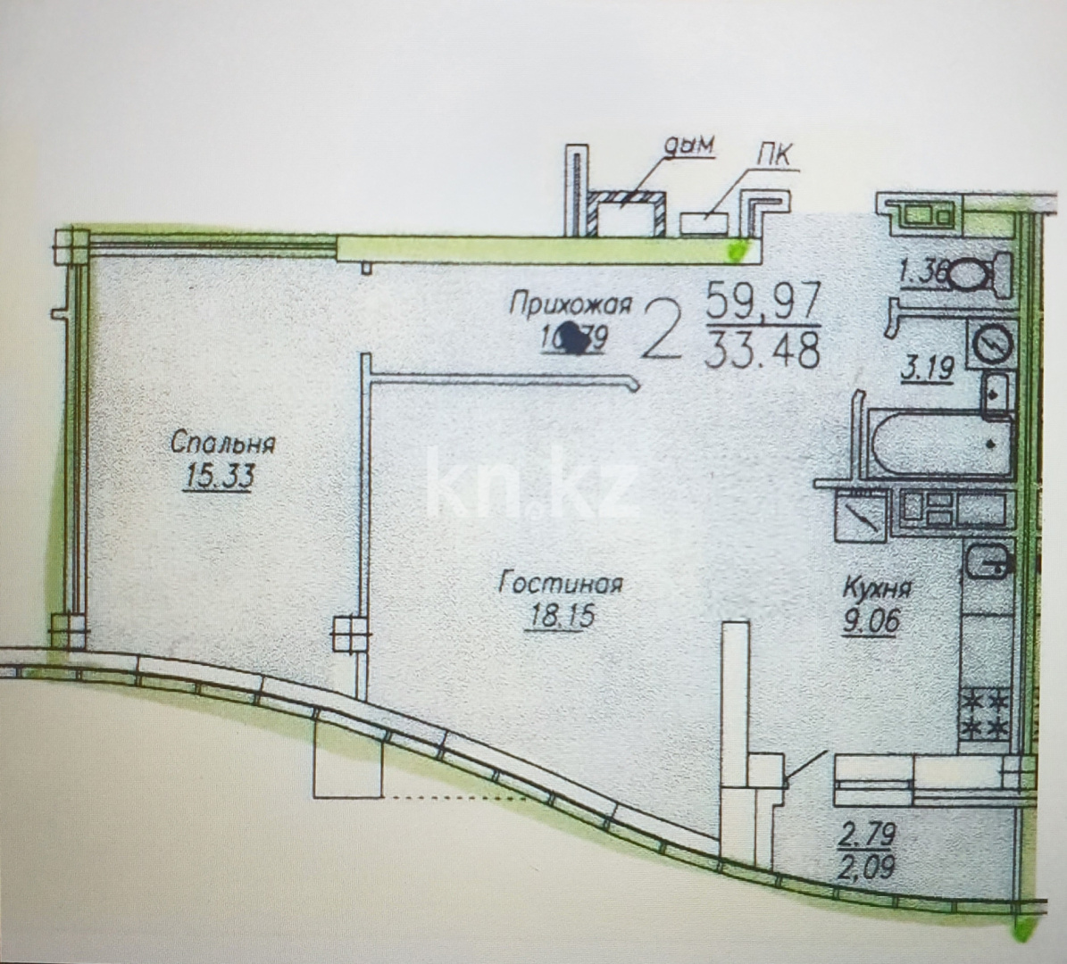 Продажа 2-комнатной квартиры, 60 м², ул. Сарайшык, дом  5 в Астане - фото 13