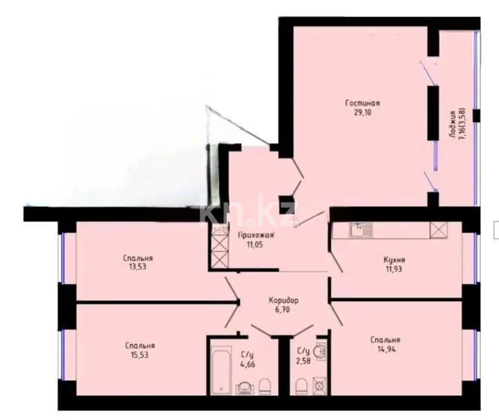 Продажа 4-комнатной квартиры, 112 м², ул. Токпанова, дом  22 в Астане - фото 7