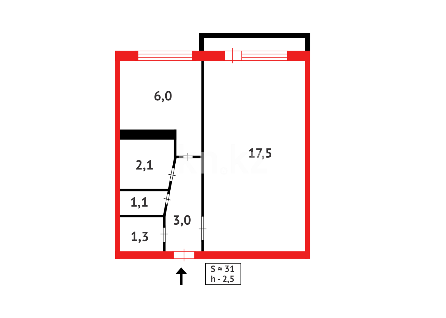 Продажа 1-комнатной квартиры, 31 м² в Караганде - фото 7