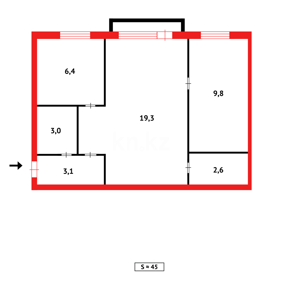 Продажа 2-комнатной квартиры, 44 м², пр. Строителей в Темиртау - фото 12