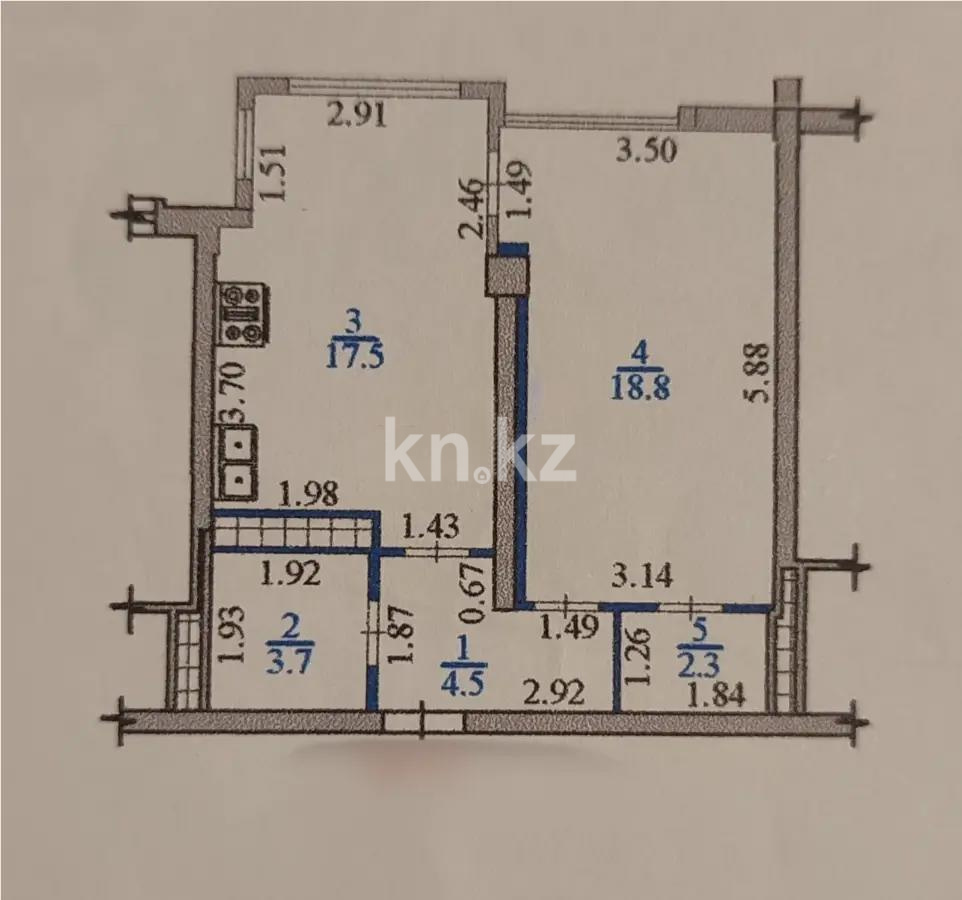Продажа 1-комнатной квартиры, 46.8 м² в Алматы - фото 4