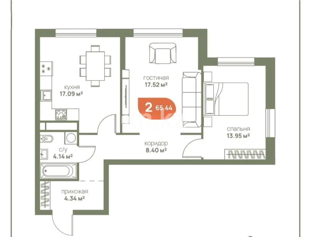 Продажа 2-комнатной квартиры, 66 м² в Алматы - фото 5