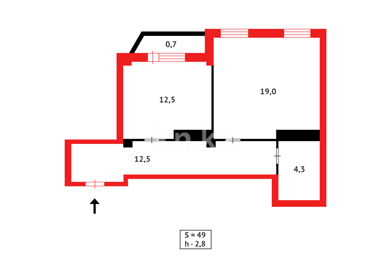 Продажа 1-комнатной квартиры, 49 м², ул. Баглановой в Астане - фото 9